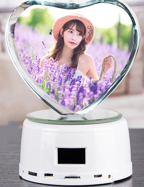 Personalised crystal photo night lamp with Bluetooth and colour changing features