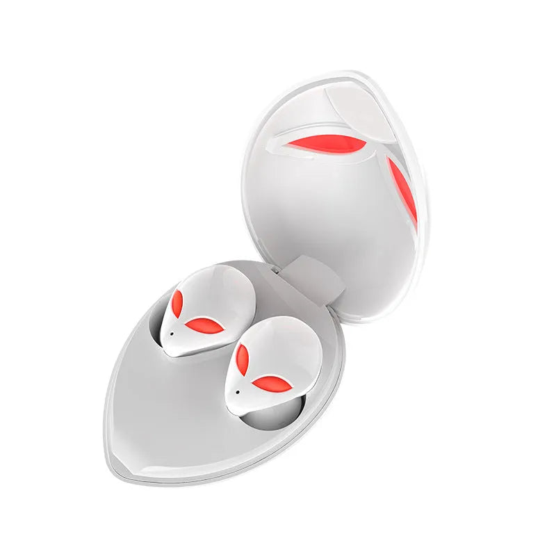 Creative Outer T8 Starman Bluetooth Headset with alien design and wireless charging case