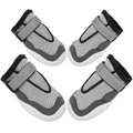 Grey wear-resistant breathable pet shoes for big dogs with reflective tape and rubber outsole