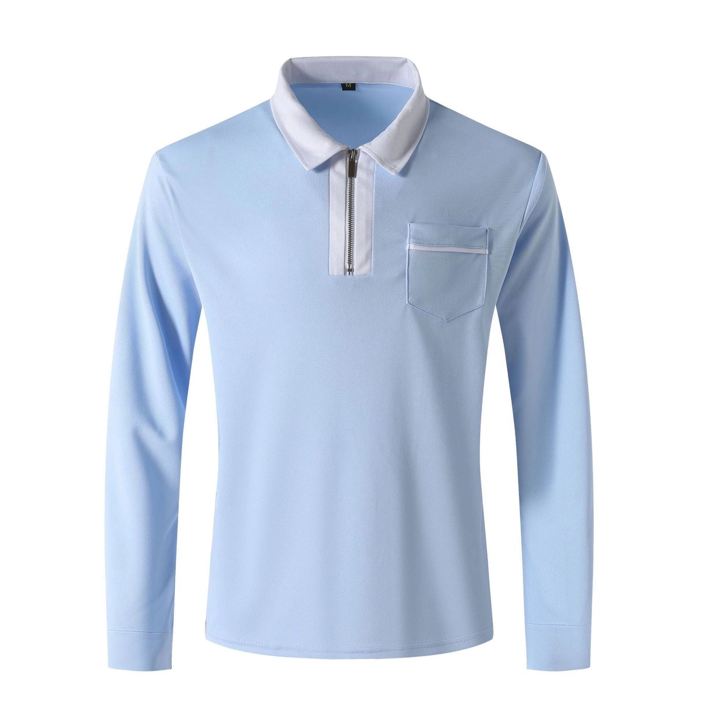 2024 Autumn Men's Long Sleeve Zipper Polo Shirts in various colors