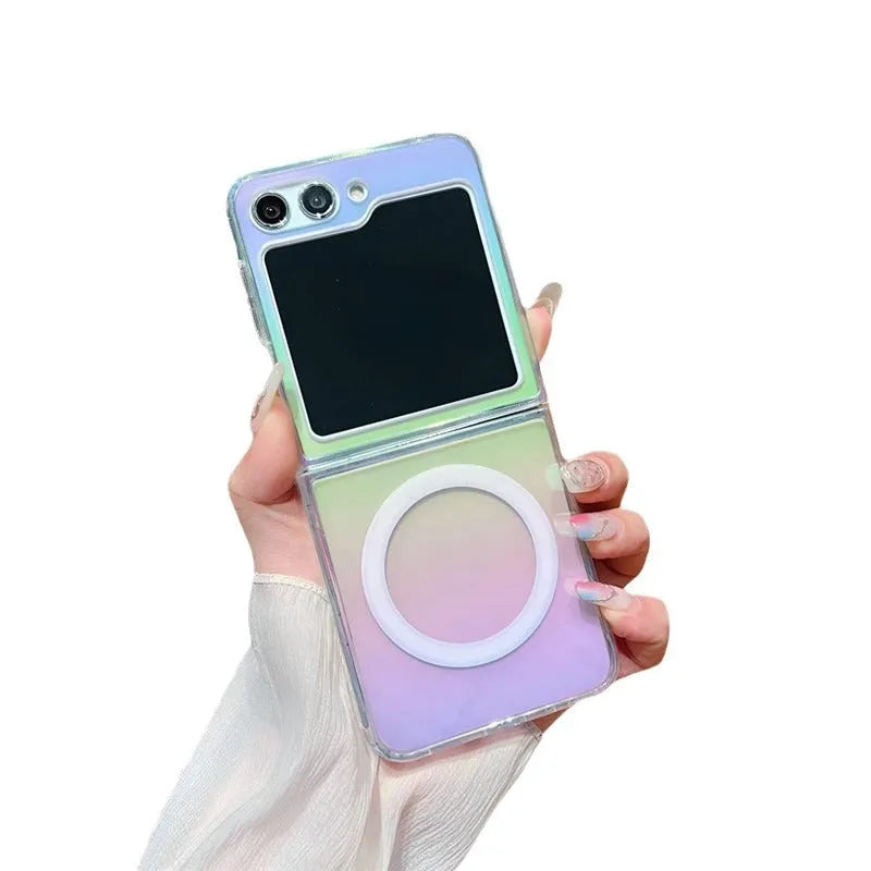 transparent colorful magnetic acrylic phone case for Samsung Galaxy with drop-resistant protection