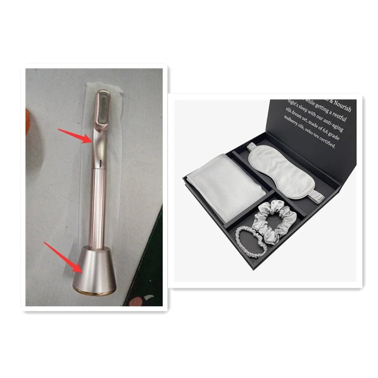 360 Degrees Rotary Eye Massage Wand with Red LED Light Therapy for skincare