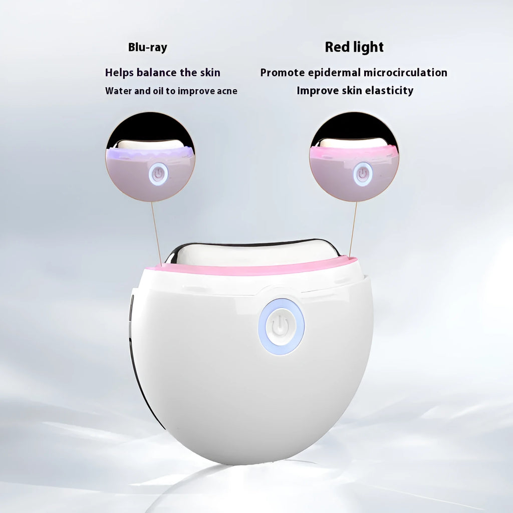 French pattern electric scraping photon IPL beauty instrument with colour light therapy display showing red and blue light wavelengths
