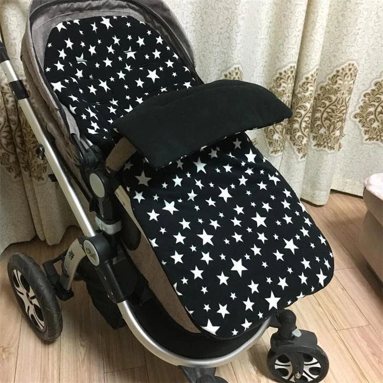 Cozy winter baby stroller sleeping bag with soft, plush lamb cashmere lining and premium cotton wool filling for superior insulation