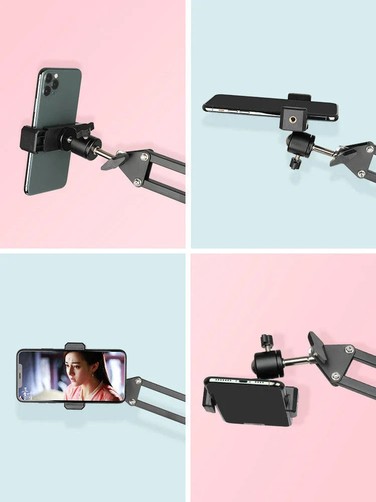 Multifunctional flat home desktop mobile phone holder with 360-degree rotation