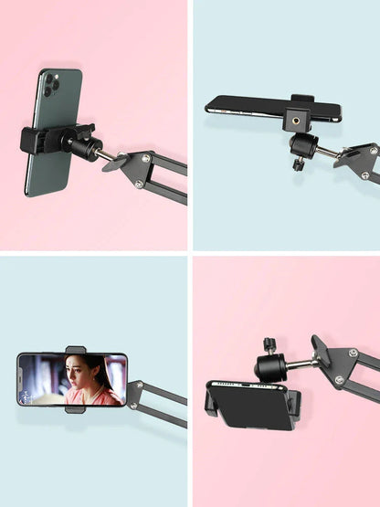 Multifunctional flat home desktop mobile phone holder with 360-degree rotation