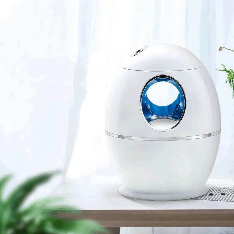 White columnar household air disinfection humidifier with USB cable and anion function.