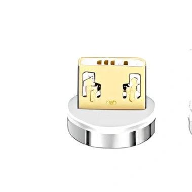 Black 3A magnetic fast charging data cable with Type-C and Apple heads, 1.8m length for iPhone and Android