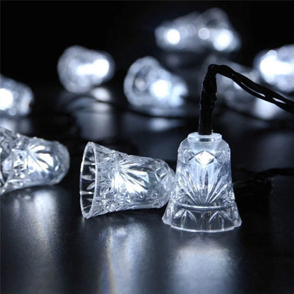 4 meters 20 light bells solar light string with warm white glow for outdoor decoration