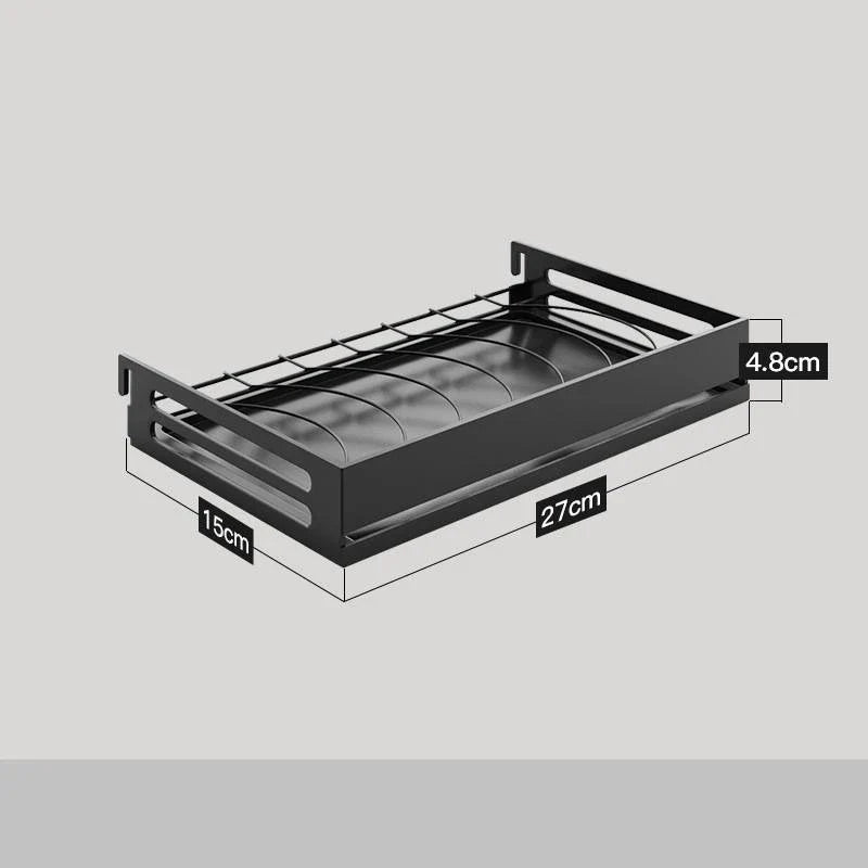 Stainless steel kitchen wall storage rack with hole plate for customisable organisation