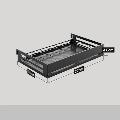 Stainless steel kitchen wall storage rack with hole plate for customisable organisation
