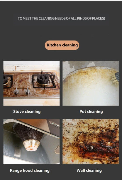 High pressure steam cleaner for kitchens with large glass water tank and multiple nozzles