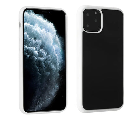 Black anti-gravity nano-adsorption phone case sticking to glass surface, compatible with iPhone 13 Pro Max, TPU-PC material