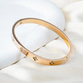 Stainless steel four-leaf clover diamond bracelet in gold rose gold steel colour options electroplated finish