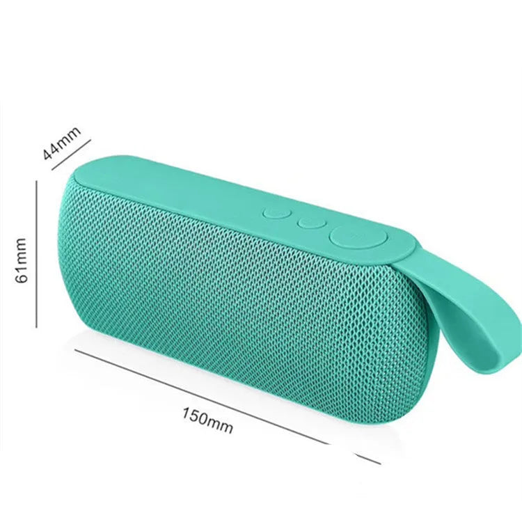 Q106 Bluetooth speaker phone card subwoofer in Black on a white background, showing front speaker grille and control buttons
