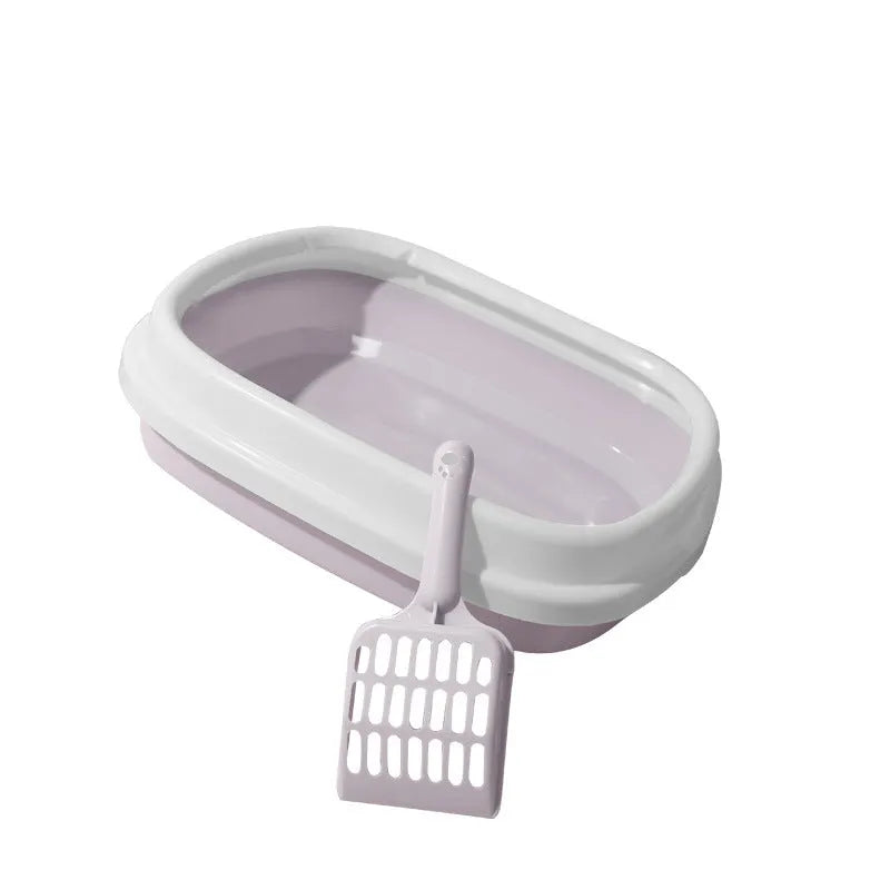 Plastic pet toilet bedpan training tray with scoop, anti-splash design, blue colour, medium size