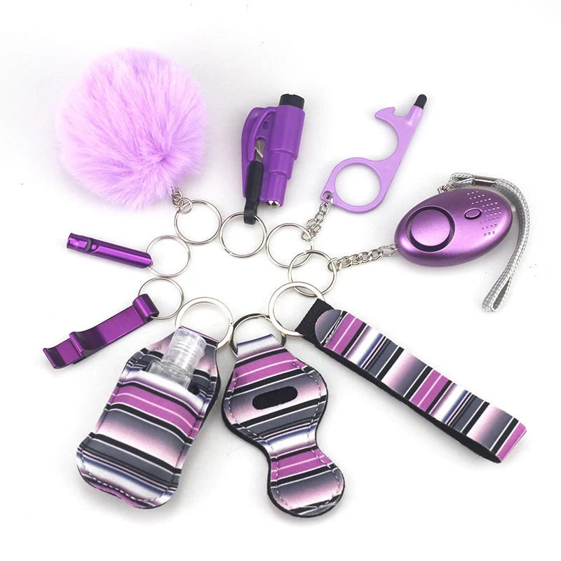 Keychain accessory bottles in various colours, made from durable artificial leather