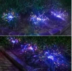 Solar-powered string lights with fireworks-inspired lighting effects, perfect for outdoor gardens, patios, and parties