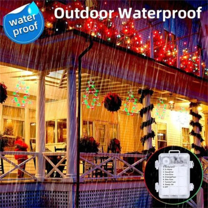 Wrought iron Christmas tree-shaped LED garland lights with white birch colour