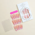 Super long water pipe French spot drill bow wear nail design in XB-70-48 colour with love pattern.