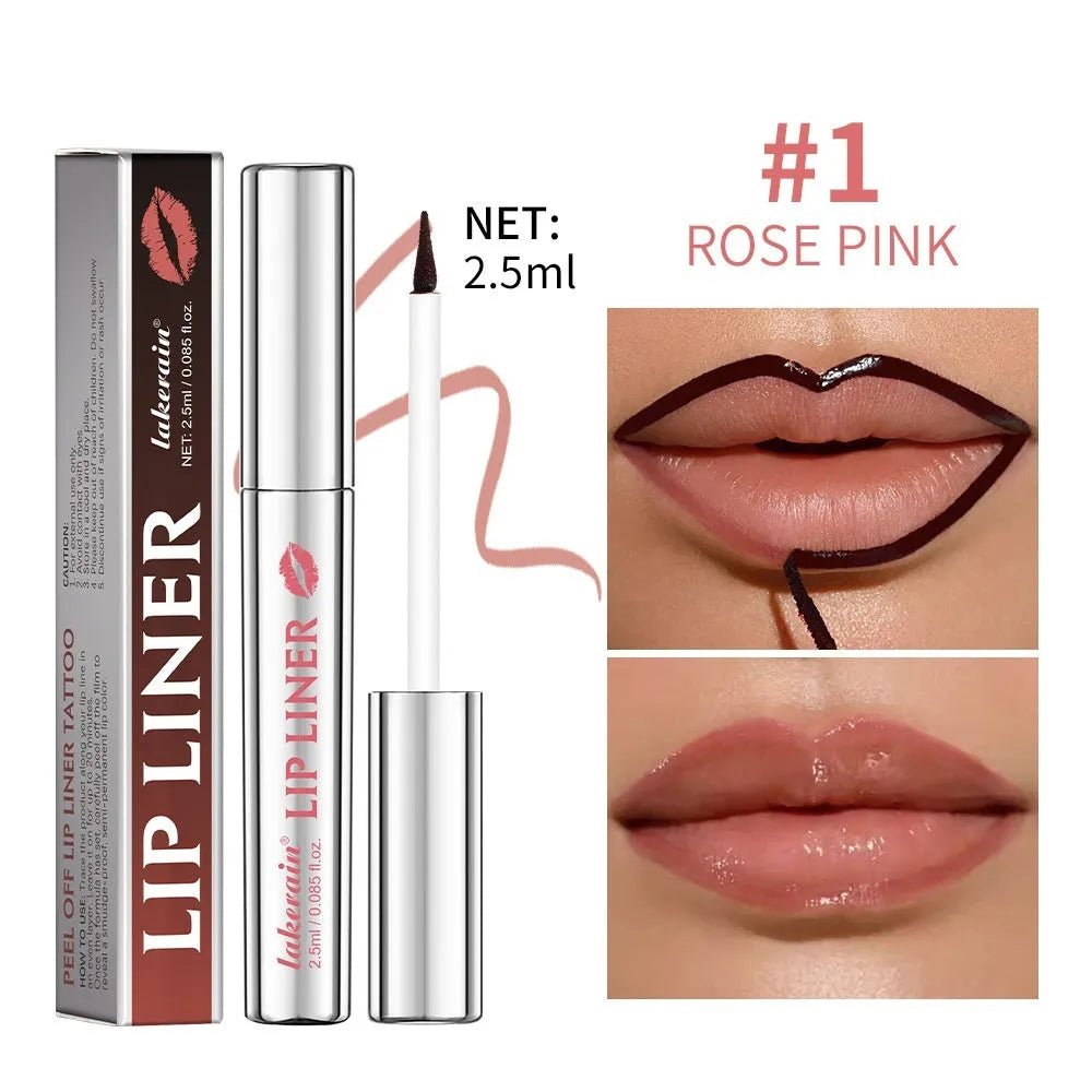 Matte finish pointed lip liner pencil shown in a tear and pull design on a white background.
