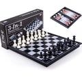 Three-in-one magnetic chess checkers backgammon board game set with plastic board and ABS pieces