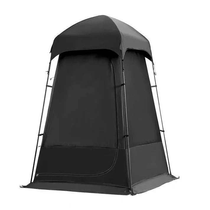 Outdoor single shower dressing camping tent in army green, unfolded size 140x140x230cm