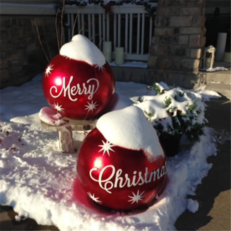60cm diameter PVC inflatable Christmas decoration ball in multicolour options for outdoor festive displays