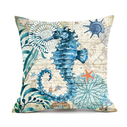 Stylish throw pillow covers featuring vibrant sea creature designs for home decor