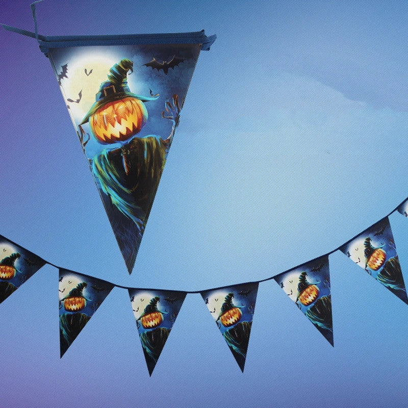 Vibrant Halloween paper bunting with ghosts, pumpkins, and witches for Kiwi celebrations and parties