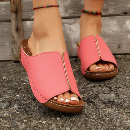 Stylish wedge sandals with PU upper and sole, available in various colors and sizes for comfortable summer wear