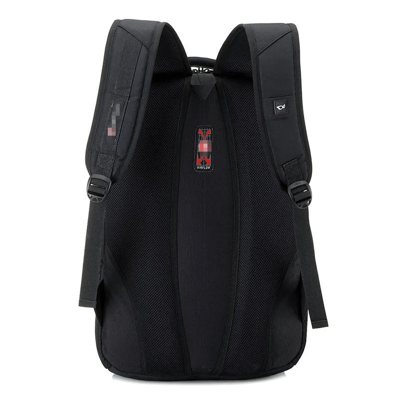 Men's Oxford cloth computer backpack in business style with zipper opening and double straps