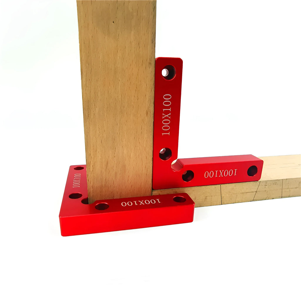 Aluminium alloy right angle positioning block for woodworking with measurement scale