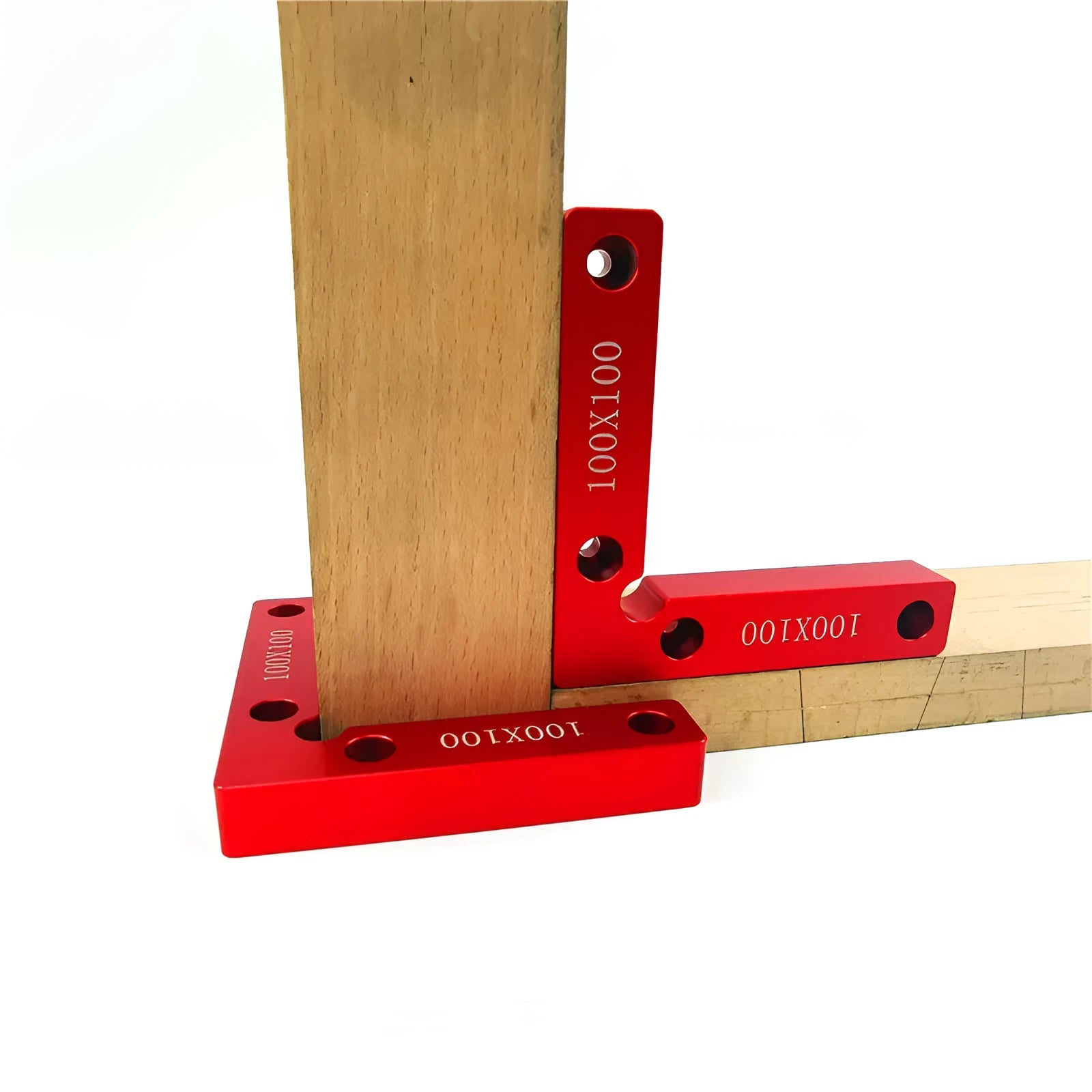Aluminium alloy right angle positioning block for woodworking with measurement scale