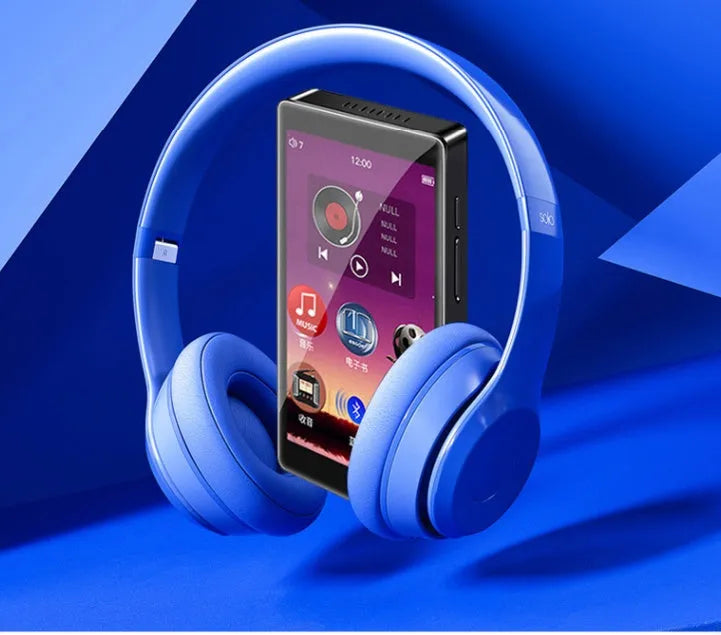 Black Ruizu H1 slim MP4 player with 4-inch touchscreen showing media playback interface