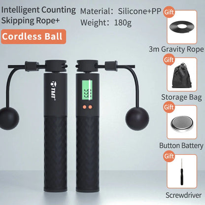 TMT Electronic Wireless Skipping Rope with digital counter and non-slip handles