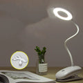 Clip-on rechargeable desk lamp with touch control and LED light source