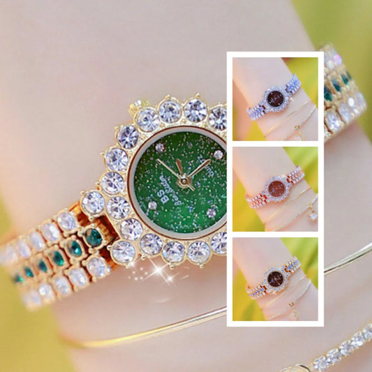 Multicolor women's fashion quartz watch with stainless steel bracelet in four colours