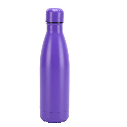 Insulated stainless steel water bottle with rubber painted surface in various colours