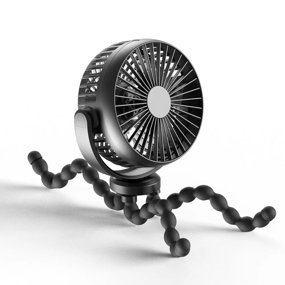 HOMEFISH F2 automatic shake head portable fan with removable bracket and LED light