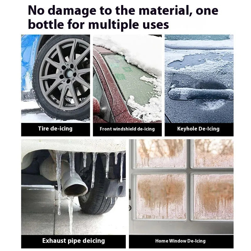 Car glass deicer snow melting agent 500ml black bottle for windscreen ice removal