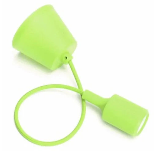 Coloured silicone pendant lamp holder with E26/E27 socket and 50cm adjustable cord