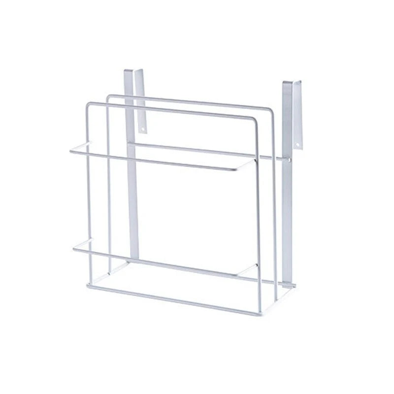 Double layer iron kitchen towel rack for chopping boards and towels