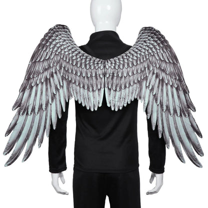 Kids' 3D angel wings in white and black for Halloween and cosplay