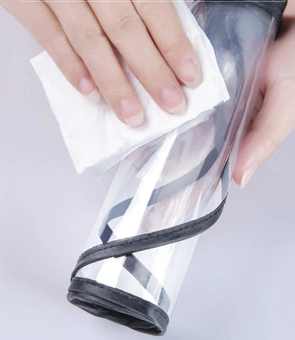 Transparent PVC protective hat for children with dustproof and anti-spitting design