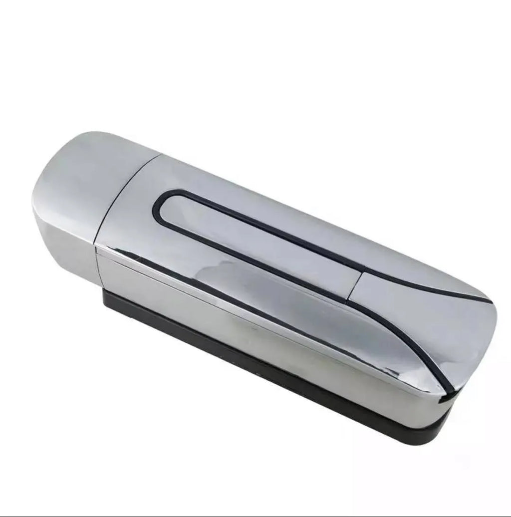 Wall-mounted manual press shampoo dispenser in white ABS plastic with single head, 5.8 x 7 x 23.5 cm