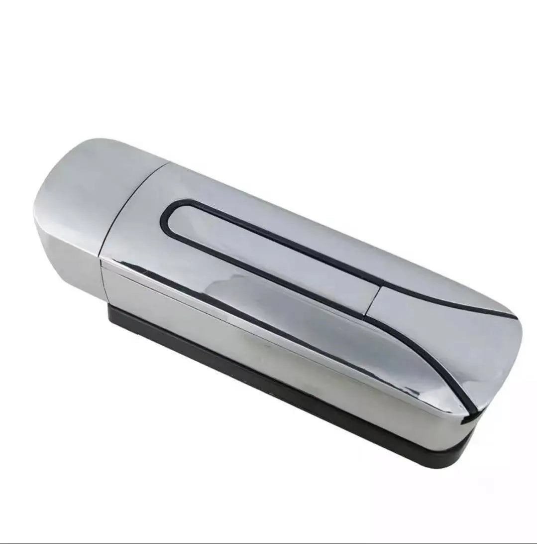 Wall-mounted manual press shampoo dispenser in white ABS plastic with single head, 5.8 x 7 x 23.5 cm
