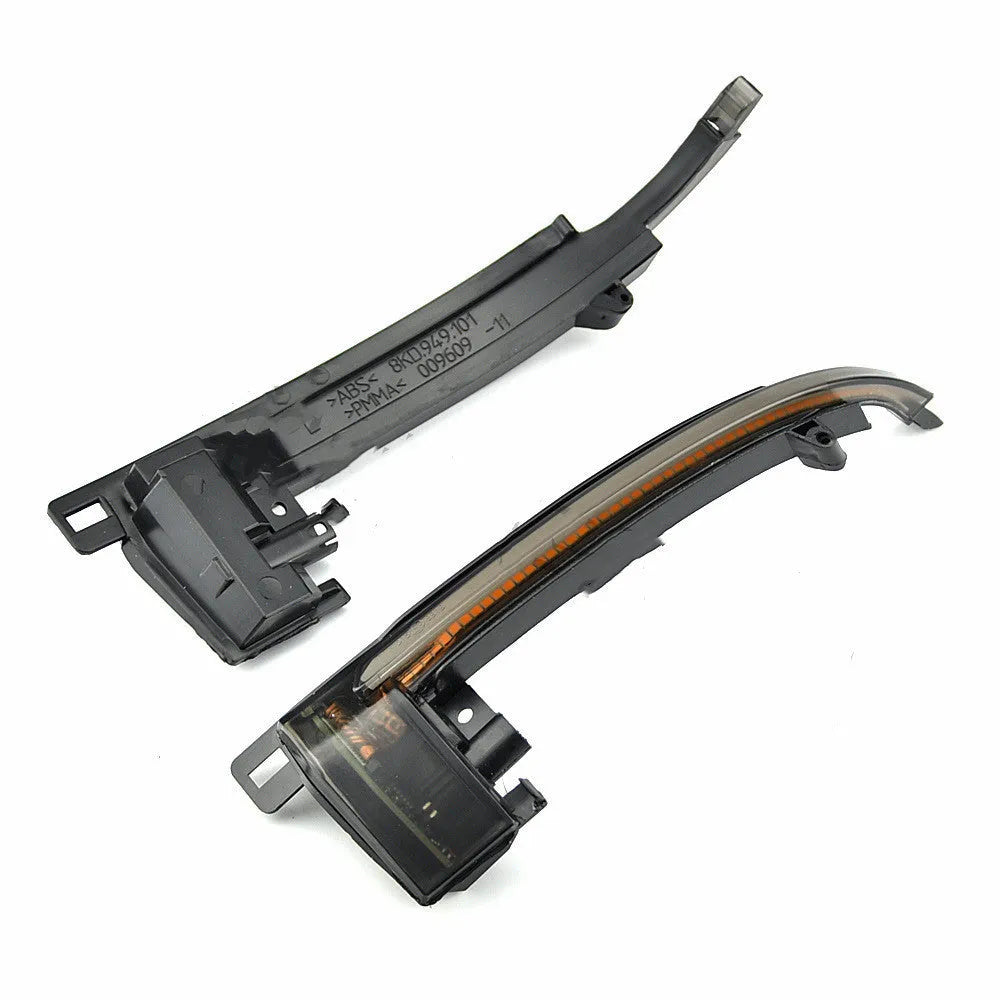 Dynamic LED mirror turn signal light for Audi B8 and B8.5 models in black or white.