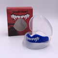 Adult boxing sports mouthguard with printed teeth pattern in black and white colour