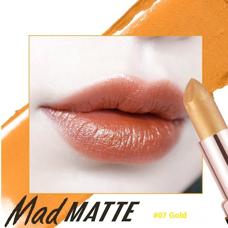 Fey Beauty Cameo Brown nude moisturising lipstick bullet and case, non-staining formula.